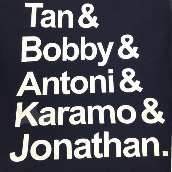 Queer Eye T-Shirt Graphic Tee Fab‎ Five Helvetica Unisex Medium Top Navy White - Picture 7 of 7